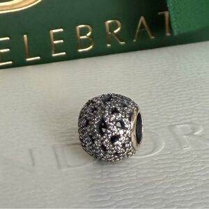 Pandora Silver Intricate Lace Ice Charm RARE